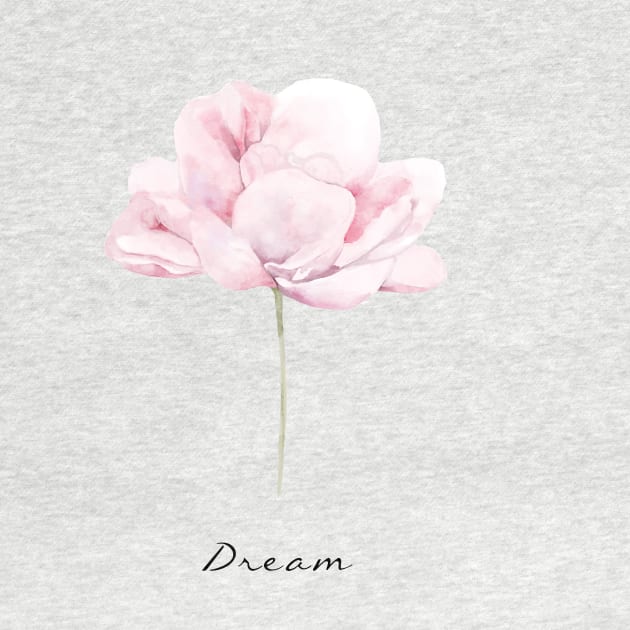 Floral art with "Dream" quote by PeachAndPatches